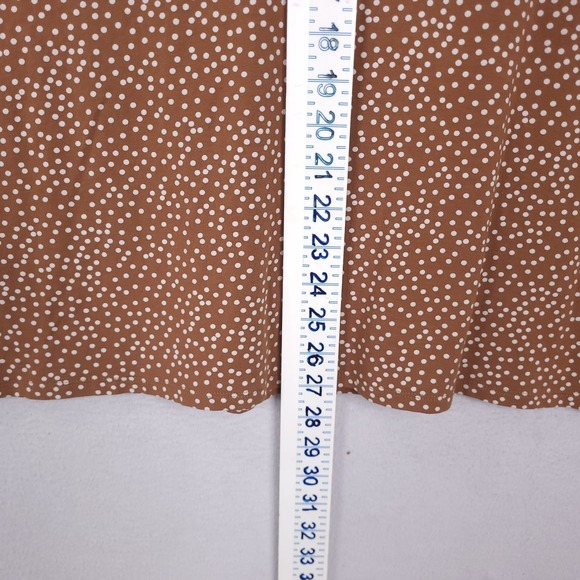 J. Jill Top Plus 4X Wearever Collection Polka Dot Stretch Brown V-Neck Boxy - Picture 11 of 13